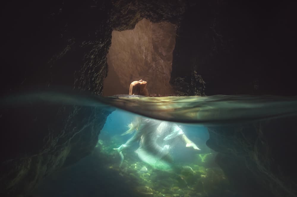 Ethereal Cave Swim by Paolo Lazzarotti — canvas wall art