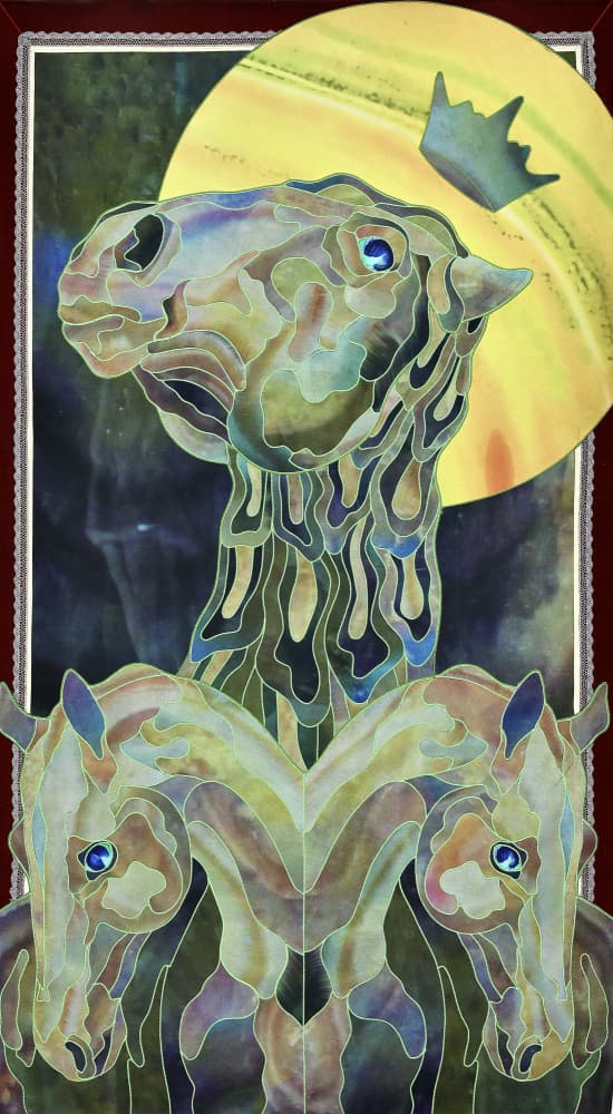 Regal Stained Glass Horse by Kostyantin Malginov — canvas wall art