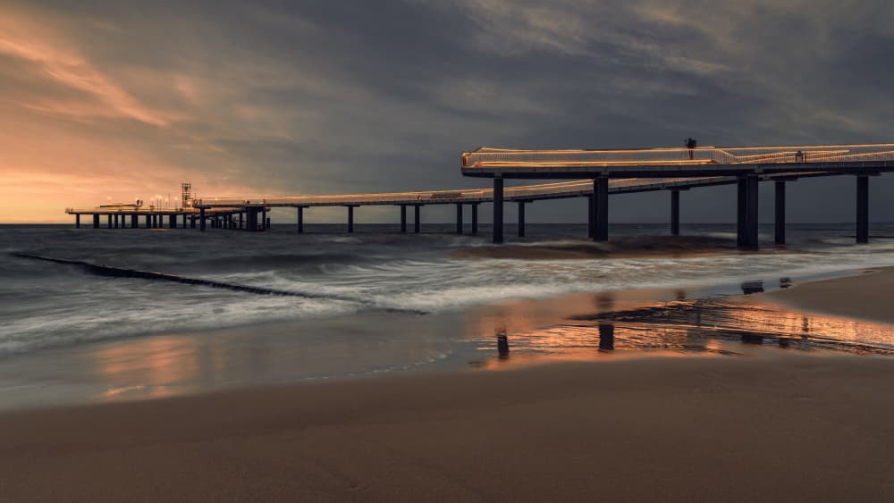 Coastal Pier Sunset by Ida Tittelova AFIAP — canvas wall art