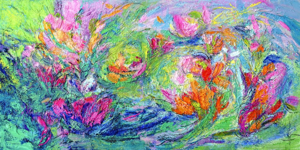 Vibrant Floral Landscape by Dorothy Fagan — canvas wall art