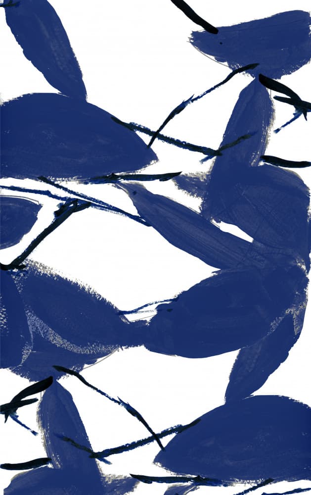 Modern Blue Leaves by cartissi — canvas wall art