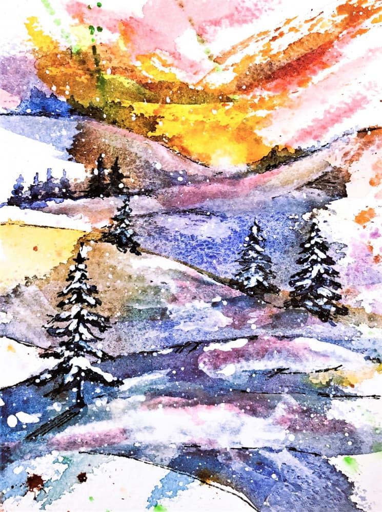 Vivid Winter Landscape by Anda Bieza — canvas wall art