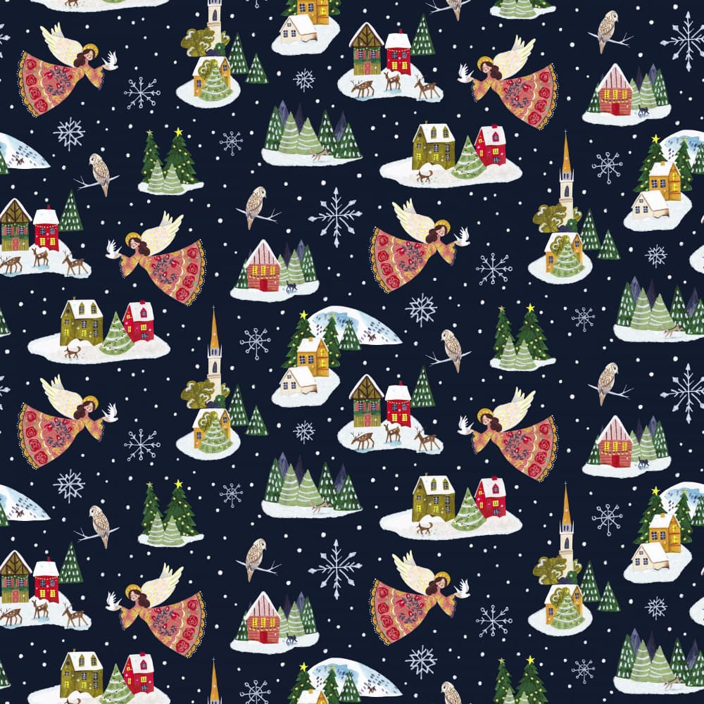 Christmas Village Angel by Caroline Bonne Müller — canvas wall art