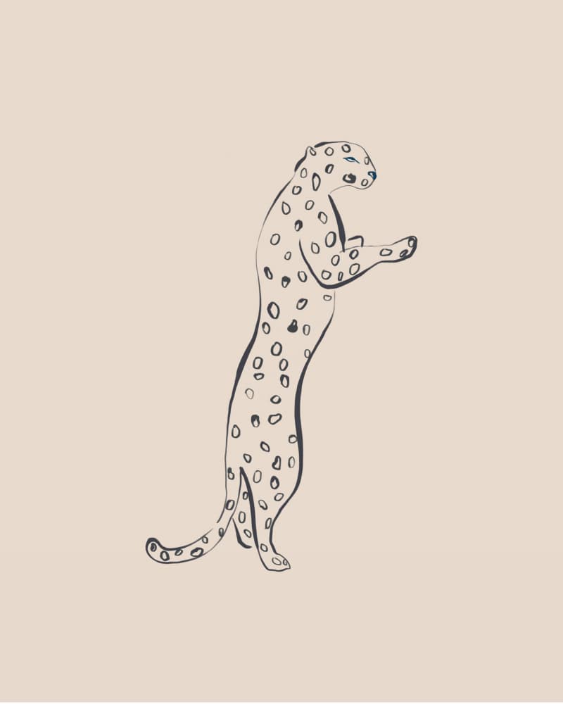 Elegant Leopard Standing by Ivy Green Illustrations — canvas wall art