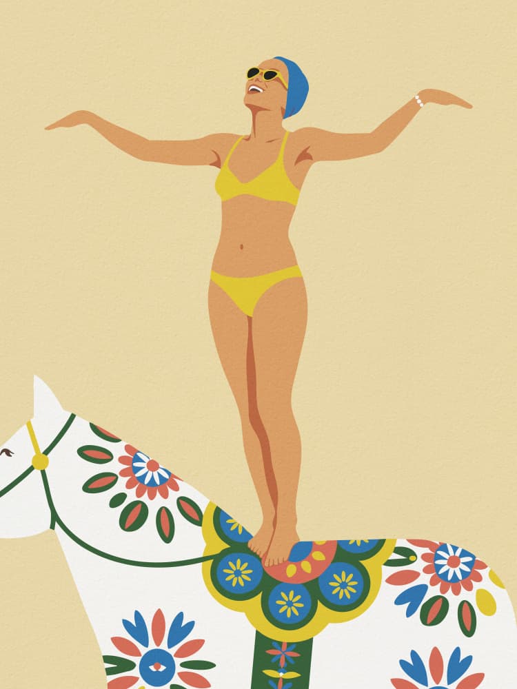 Bikini Acrobat On Horse