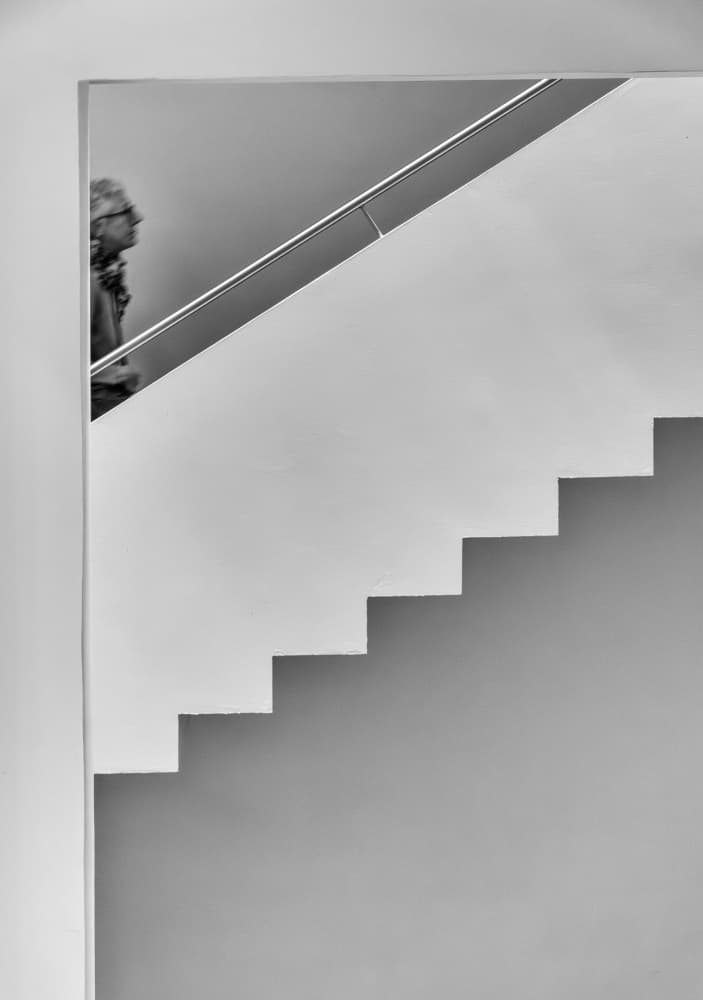 Woman on Modern Stairs by Stephan Rückert — canvas wall art