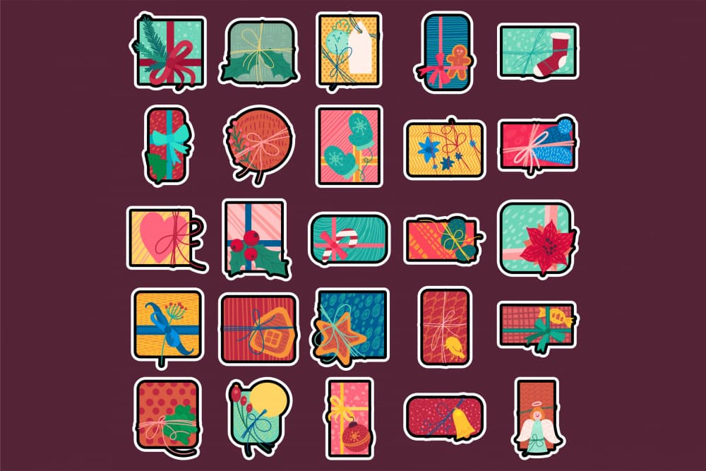 A Festive Collection Of Gifts by Marika Barsrsind — canvas wall art