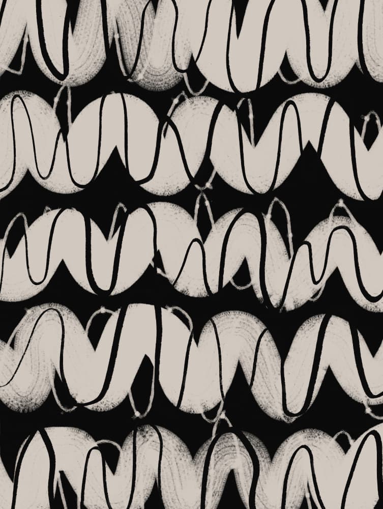 Monochrome Waves by Treechild — canvas wall art