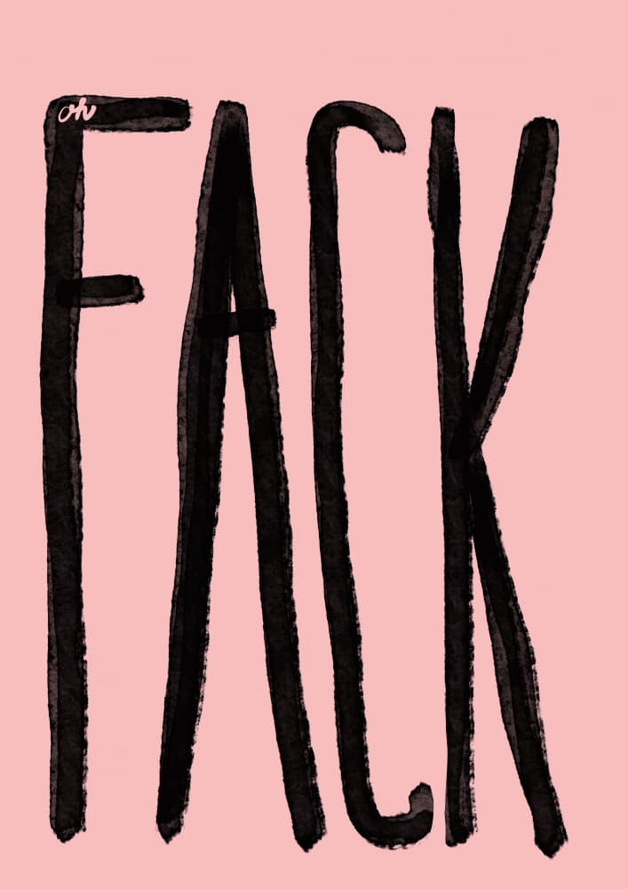Oh Fack Typography by Ute Arnold — canvas wall art