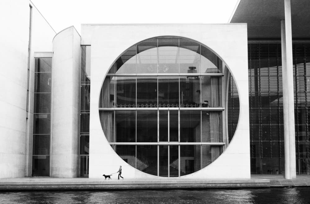 Circular Window Stroll by Michel Groleau — canvas wall art