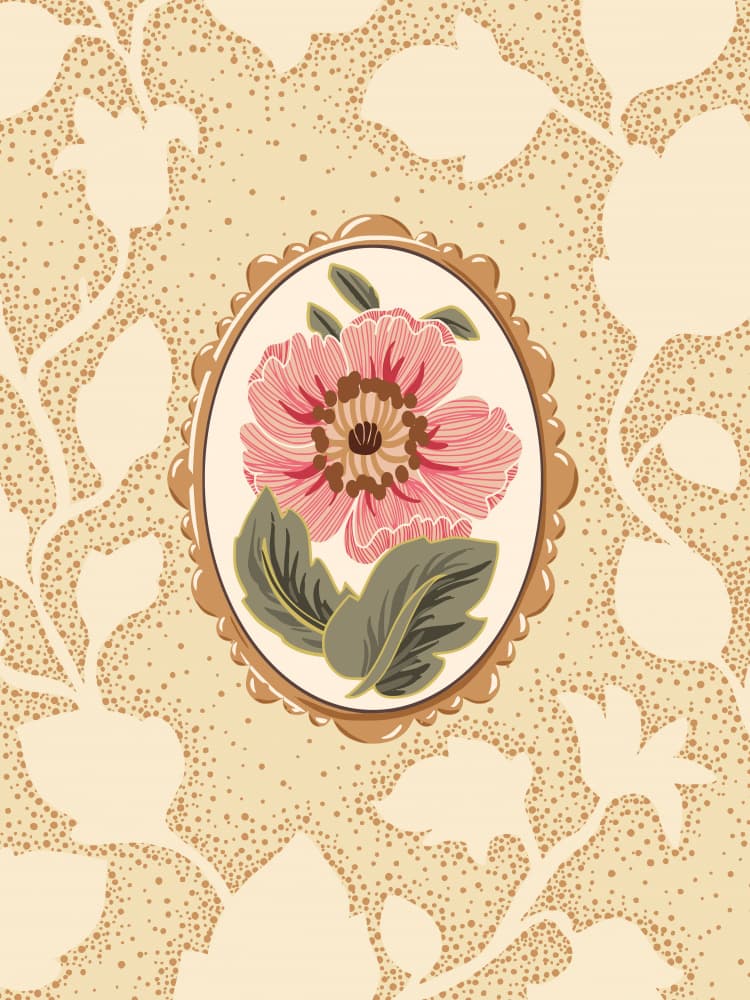 Delicate Floral Vignette by Annick — canvas wall art