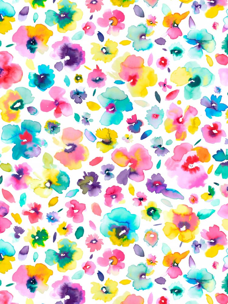 Colorful Watercolor Blooms by Ninola Design — canvas wall art