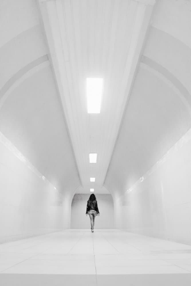 Woman In White Tunnel by Evelin Dobrev — canvas wall art