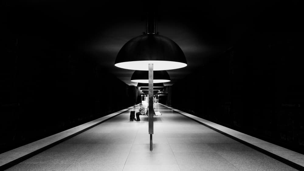 Lonely Subway Platform by Magdalena Roeseler — canvas wall art