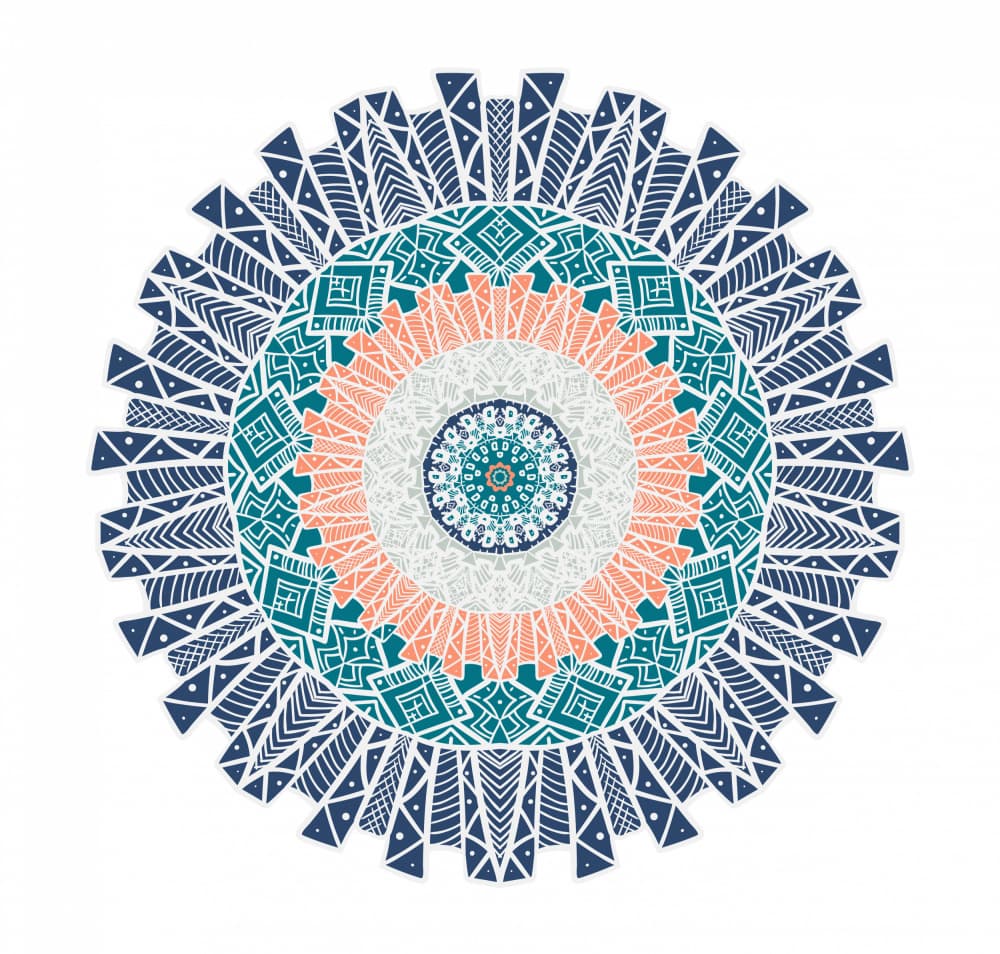 Colorful Geometric Mandala by Marika Barsrsind — canvas wall art