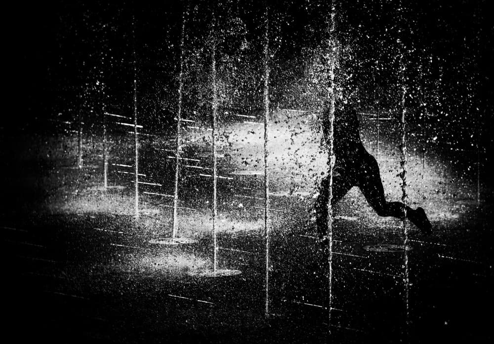 Fountain Silhouette Run by Samanta Krivec — canvas wall art