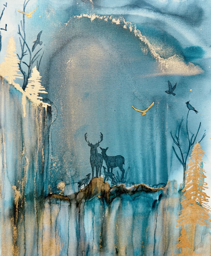 Magical Forest Deer Family by Amy Tieman — canvas wall art