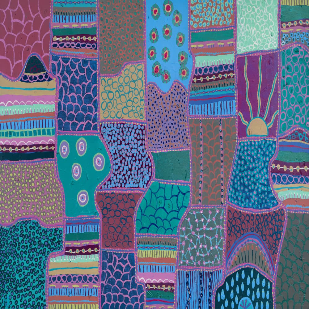 Vibrant Patterned Landscape by Helen Joynson — canvas wall art