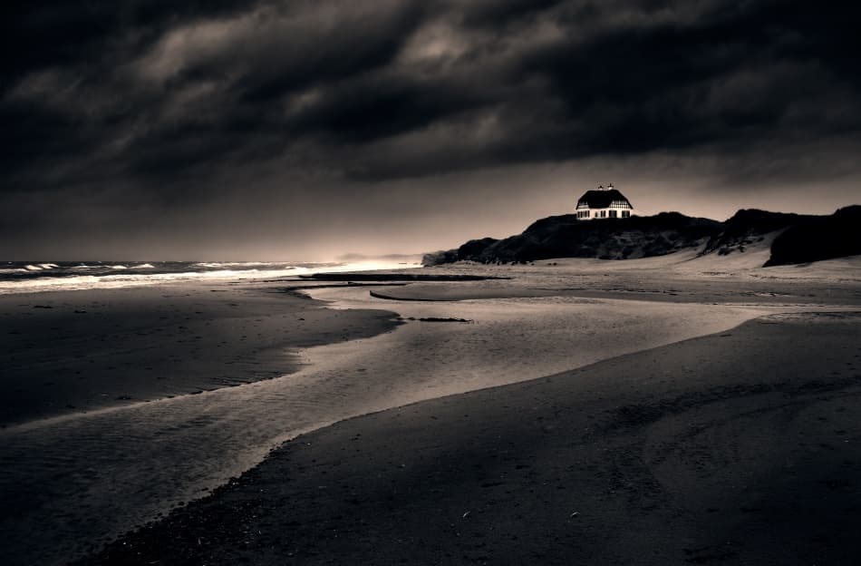 Moody Beach House by Niels Christian Wulff — canvas wall art