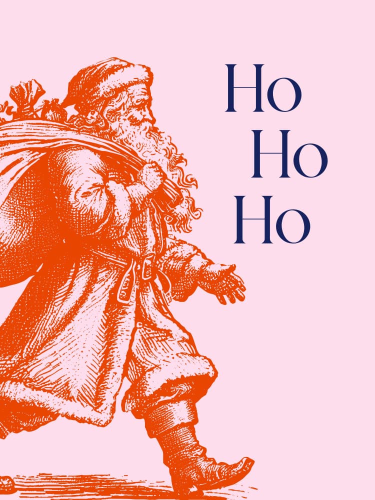 Jolly Santa Claus Ho Ho Ho by Ohkimiko — canvas wall art