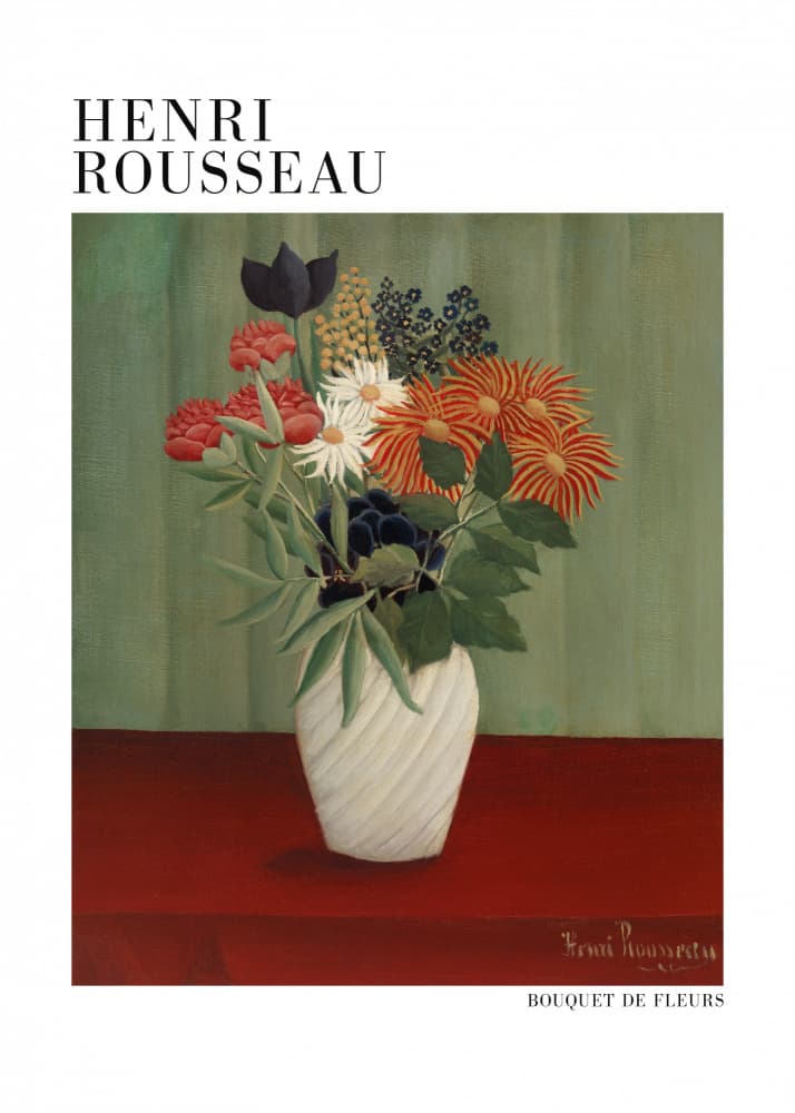 Bouquet De Fleurs by Henri Rousseau — canvas wall art