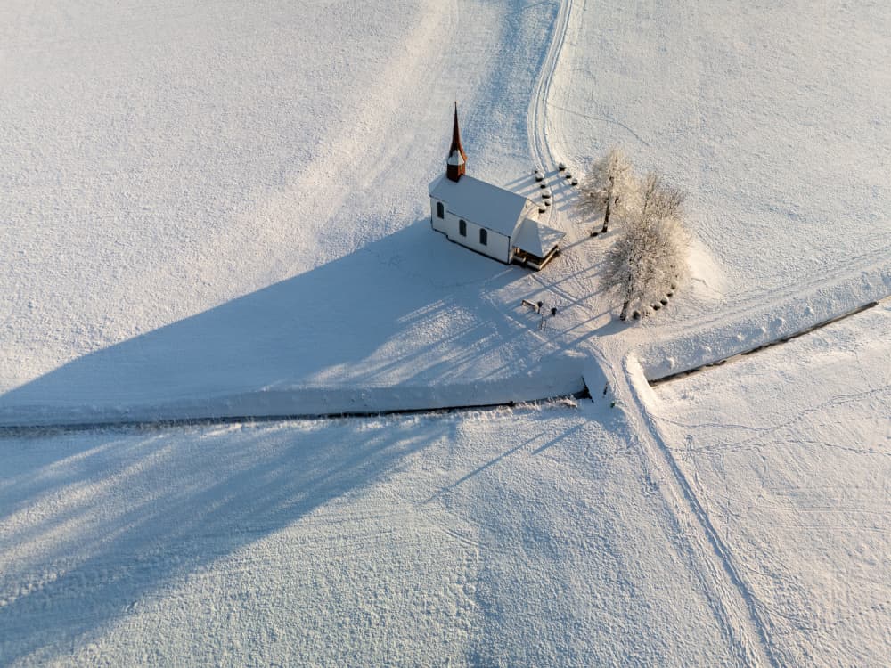 Snowy Country Chapel by Streiff Marcel — canvas wall art