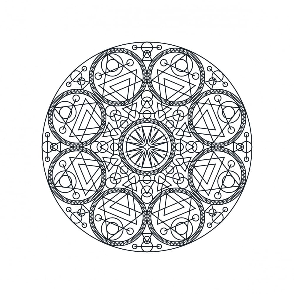 Geometric Mandala Design by Marika Barsrsind — canvas wall art