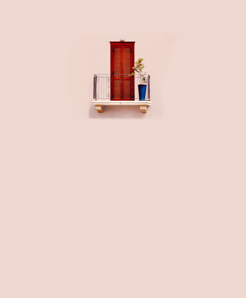 Red Door Balcony by Arnon Orbach — canvas wall art