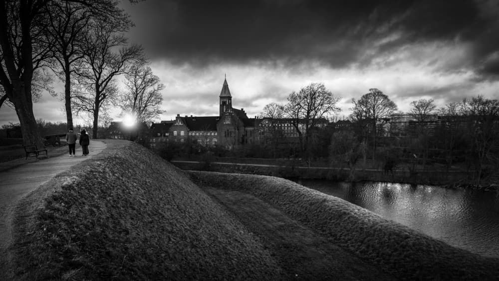 Dramatic City Church Walk by Gonçalo Capitão — canvas wall art