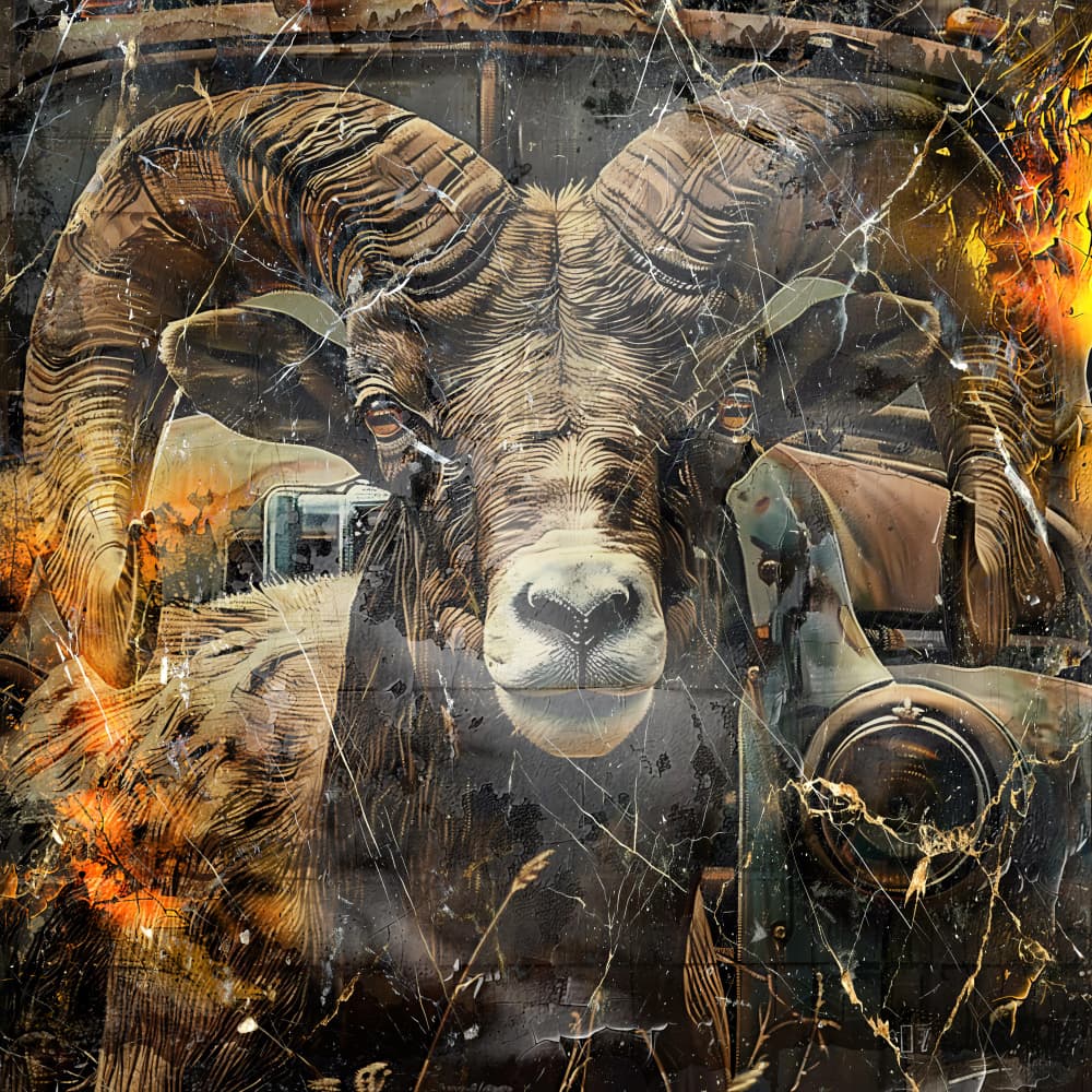 Rustic Bighorn Ram by Rafal Kulik — canvas wall art