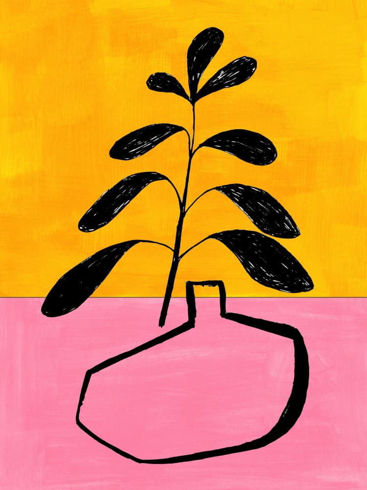 Vibrant Potted Plant by Ejaaz Haniff — canvas wall art