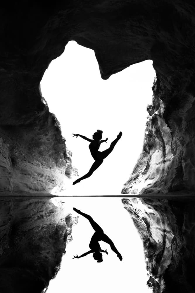 Dancer In Cave Reflection