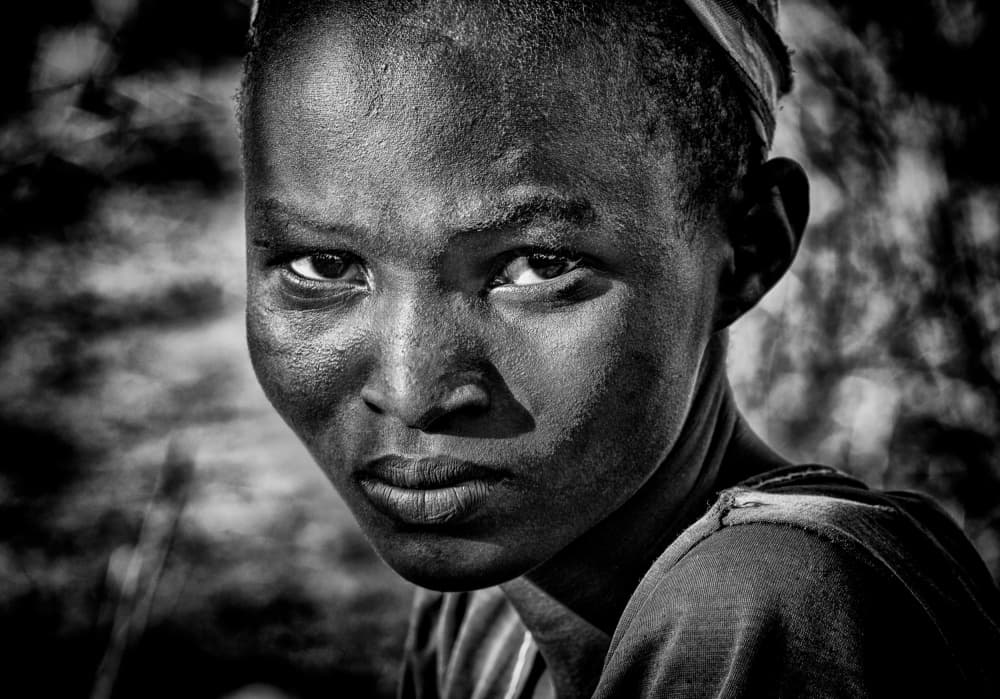 Powerful Direct Gaze Monochrome by Joxe Inazio Kuesta Garmendia — canvas wall art