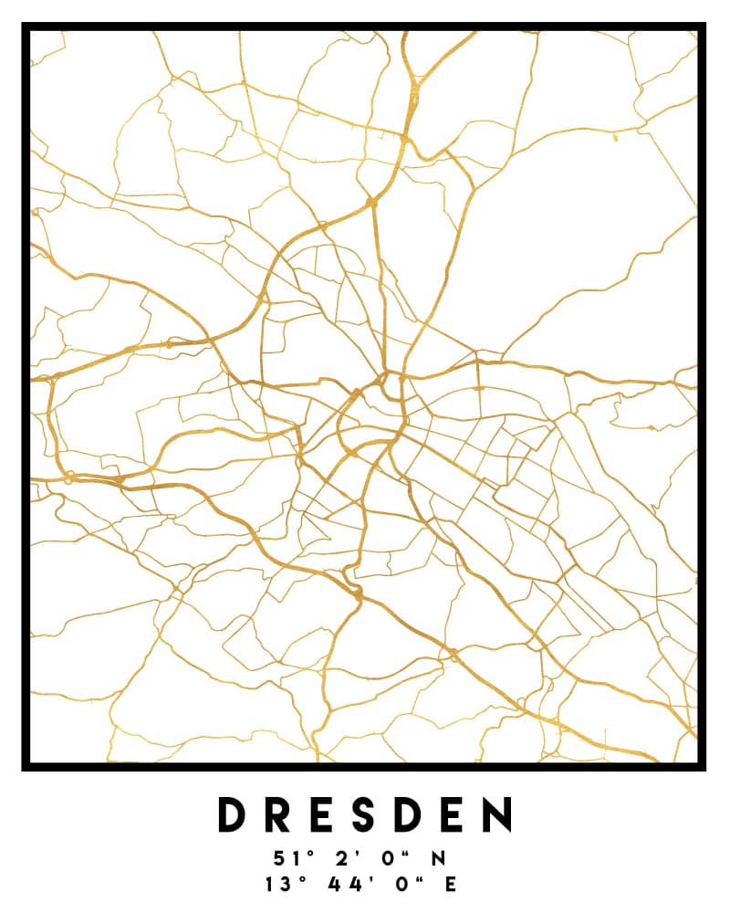 Dresden City Map by Emiliano Deificus — canvas wall art