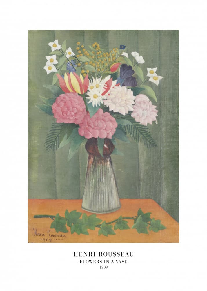 Flowers In a Vase by Henri Rousseau — canvas wall art