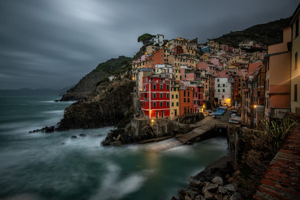 Riomaggiore Coastal Evening by Joško Šimic — canvas wall art