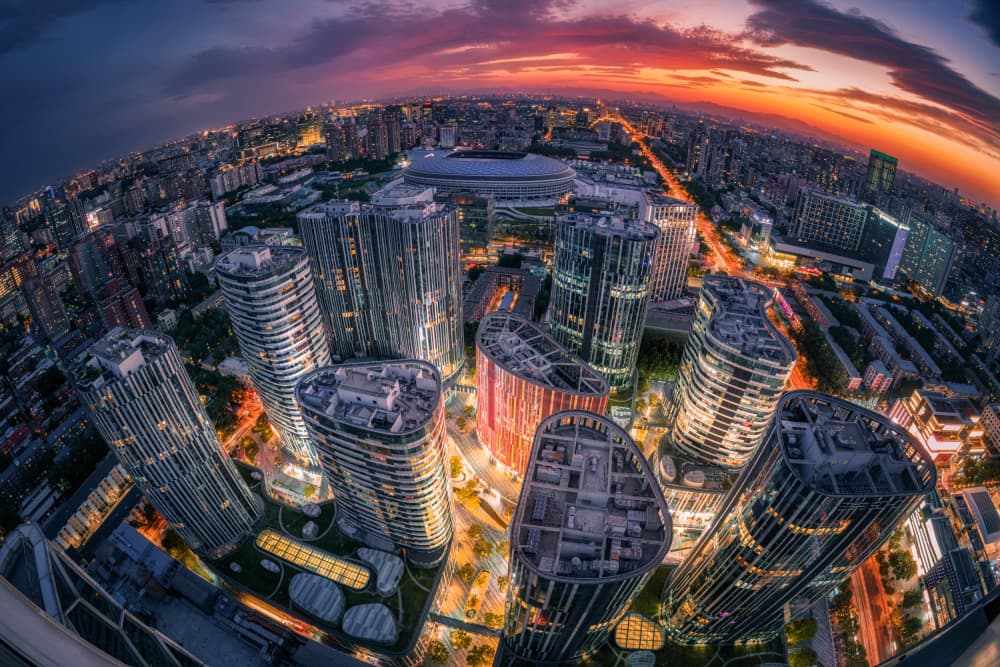 Dynamic Cityscape Sunset by Yuan Cui — canvas wall art
