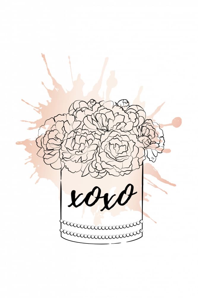 Sweet Floral XOXO by Martina — canvas wall art