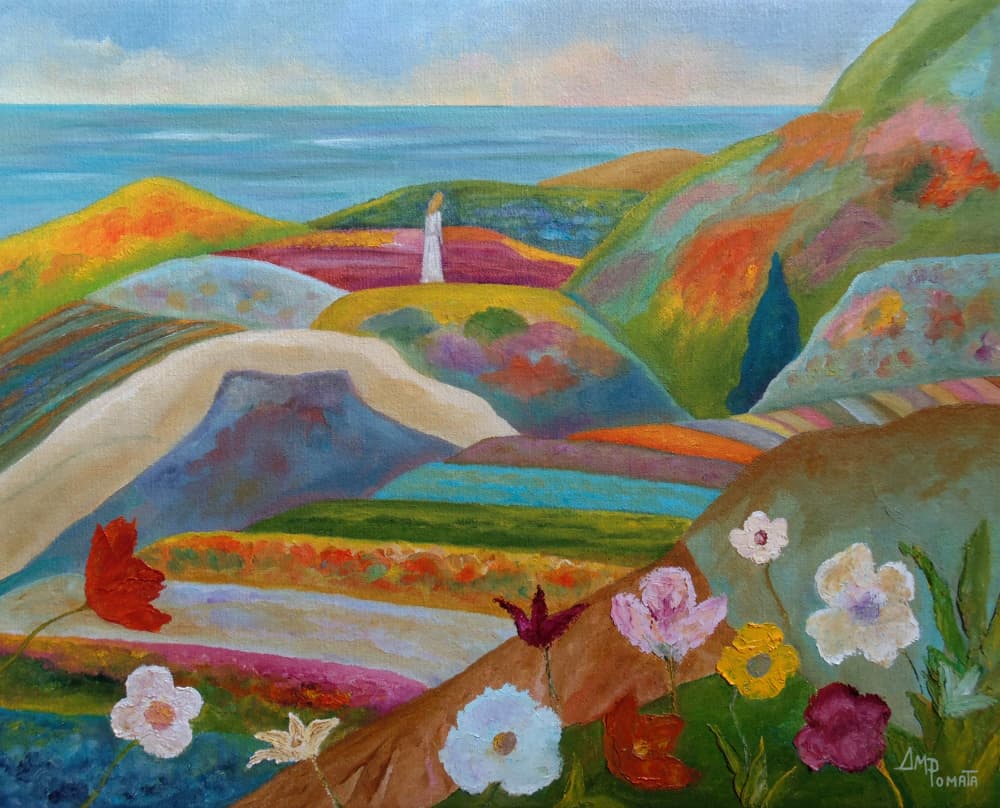 Vibrant Coastal Landscape by Angeles M. Pomata — canvas wall art