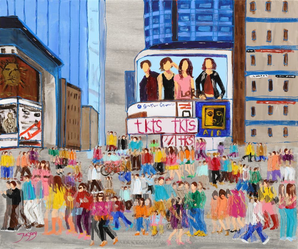Vibrant City Crowd by Jukyong Park — canvas wall art