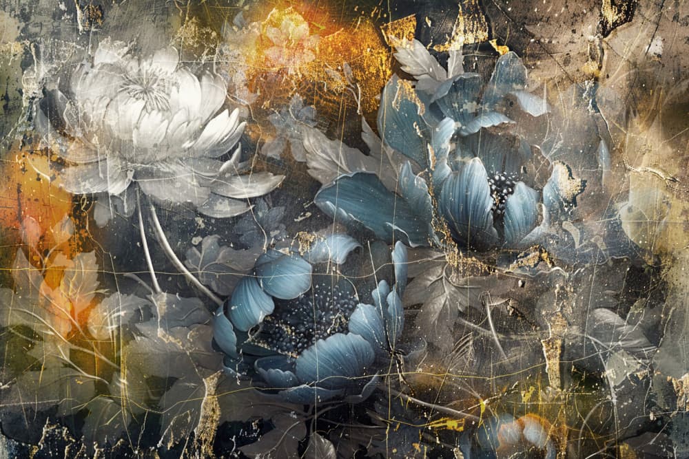Elegant Distressed Floral by Rafal Kulik — canvas wall art