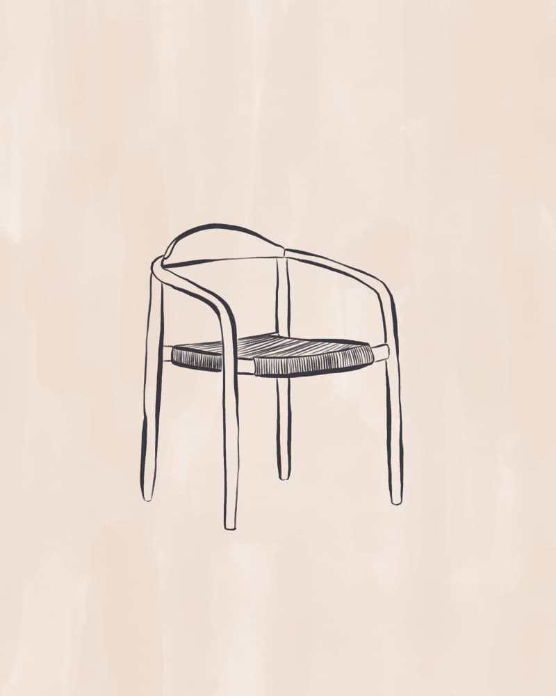 Minimalist Woven Chair by Ivy Green Illustrations — canvas wall art