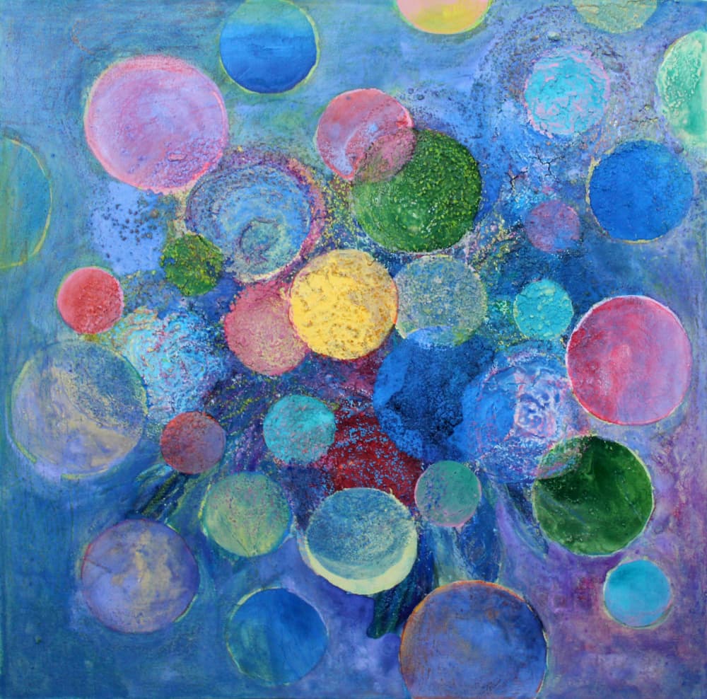 Abstract Colorful Circles by Marina Nelson — canvas wall art