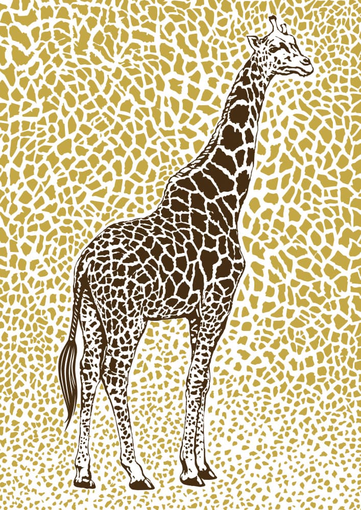 Golden Giraffe Pattern by Carlo Kaminski — canvas wall art