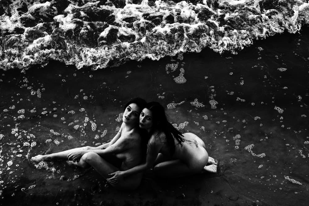 Black And White Beach Nudes by Thanakorn Chai Telan — canvas wall art