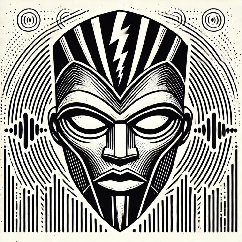 Tribal Energy Mask by David Galan — canvas wall art