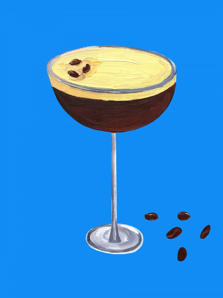 Espresso Martini Blue by Alice Straker — canvas wall art