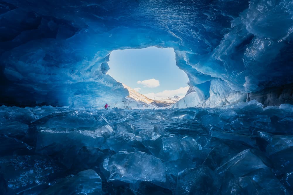 Blue Ice Cave Adventure by Yongnan Li (李永男) — canvas wall art