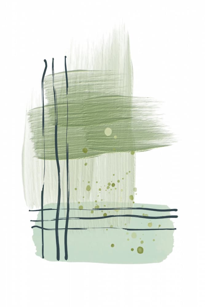 Tranquil Green Strokes by Sally Ann Moss — canvas wall art