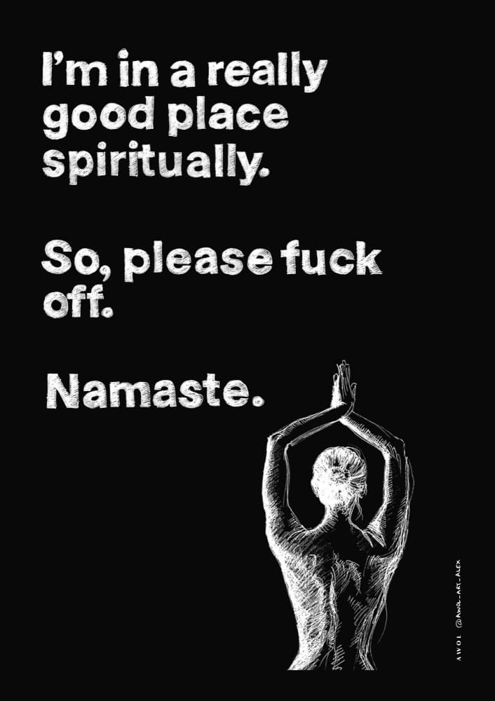 Spiritual Yoga Humor by Awol Art Alex — canvas wall art